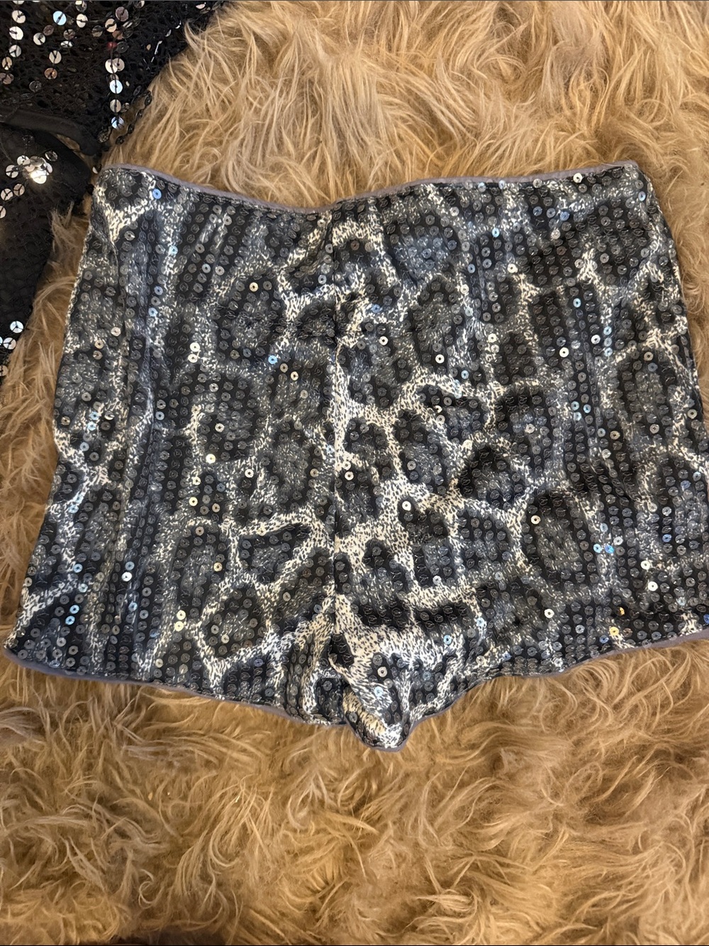 Cheetah print sequin shorts